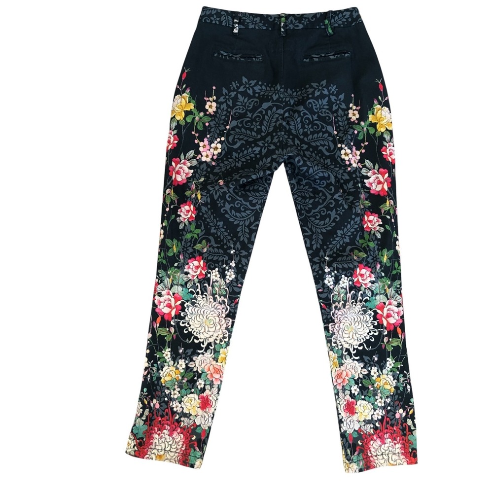 Johnny Was Pete&Greta Artsy Floral Print Cotton Trouser Jean Sz 8 Pant/S jacket - Picture 15 of 16